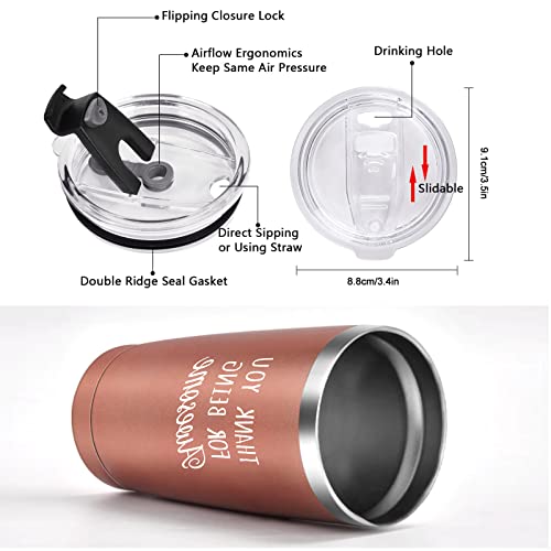 Gtmileo Thank You Gifts, 8 Pack Thank You For Being Awesome Stainless Steel Insulated Travel Tumbler, Appreciation Christmas Gifts For Women Men Coworker Teacher Employee Friends(20Oz, Multi Color) #TOP2