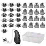 32 Stück Schirmchen Hörgerät, Silikon Schirmchen für Hörgeräte, Enthält 16 Open Hörgeräte-Kuppeln (8mm) und 16 Power-Ohrpassstücke (11mm), Ohrstöpsel für Meisten Hörgerätemeisten Hörgeräten (M)