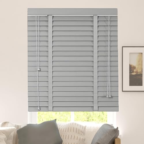 Cordless Light Filtering Wood Blinds, Faux 2