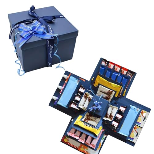 Überraschung Box, 5-lagige Kreative Geschenkbox Explosionsbox, DIY Handgemachte Exploexplodierende Box Geschenkbox Aufklappbar für Valentinstagsgeschenke, Geburtstag, Weihnachten