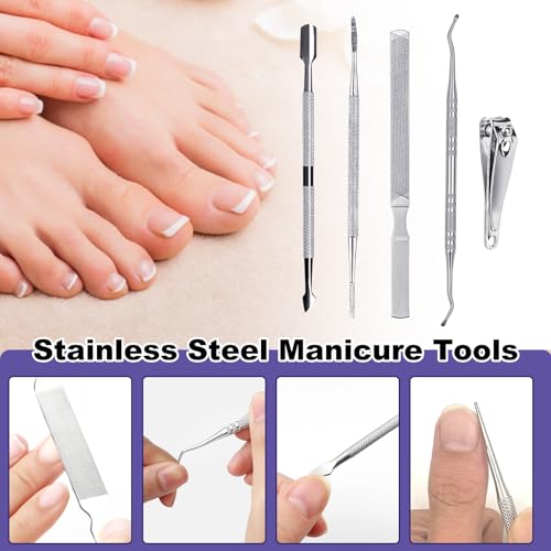 139 STK Korrektur Eingewachsene Zehennägel Kit, Atmungsaktive Zehennagel Patch, C Pads für Zehennagel Korrektur, Professionelle Maniküre-Werkzeugset zur Schmerzlinderung, Nagelpflege