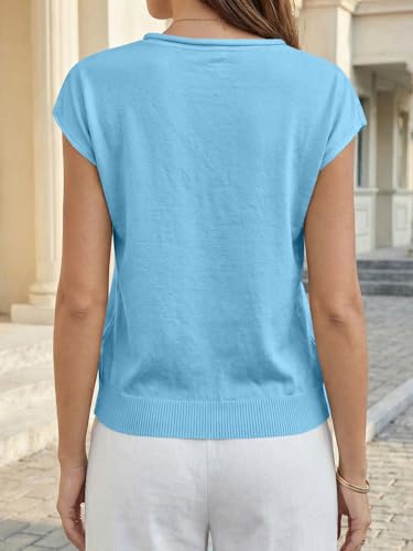 Image of UNCLECAT Womens Cap Sleeve Sweater Vest Summer Casual Button Down Lightweight Knit Sweater Cardigans