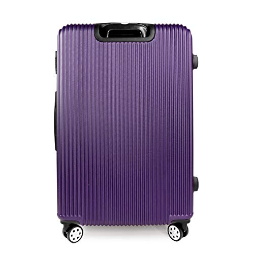 3pcs Luggage Set Spinner Hardside Travel Suitcase Lightweight 3 Piece Wheel ABS Upright Traveling Case Set wLockable Zippers Purple4