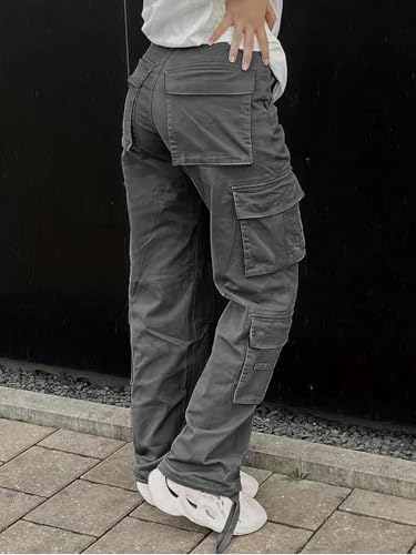 Cargo Pants for Women High Waisted Casual Pants Baggy Y2k Straight Wide Leg Pants with Pockets Streetwear4