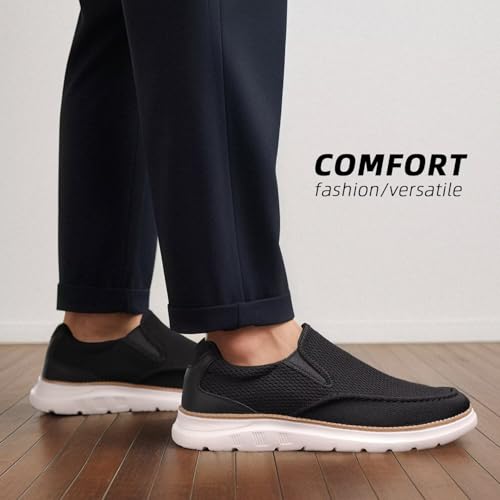 Image of Mens Boat Loafers Slip-on Casual Mesh Walking Shoes Business Oxfords Sneakers Work Lightweight Comfortable Soft Sole