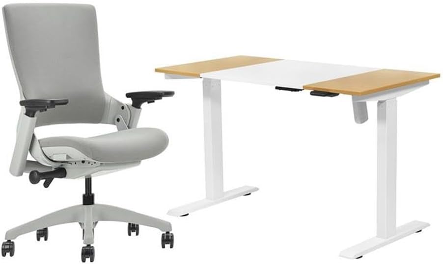 Furniture of America Tilah Modern Metal 2-Piece Desk and Chair Set in White