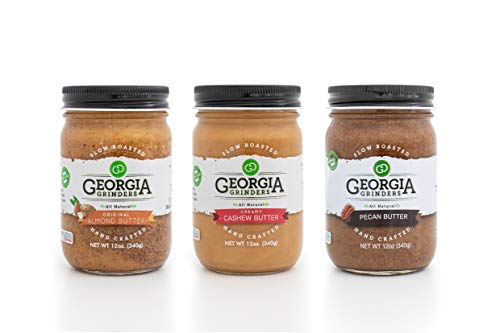 Georgia Grinders - Whole30 Approved Gift Box Trio!! Each Gift Box Contains One 12Oz Jar Of Each: Almond Butter, Pecan Butter, Cashew Butter #TOP3