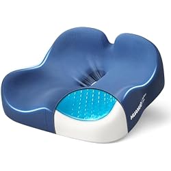 HUANUO Ergonomic Seat Cushion, Memory Foam Cooling Gel Office Chair Cushion for Hip Support, Tailbone Pressure Relief, Breathable Car Seat Cushion for Home, Work, Driving