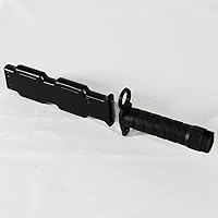 Vista 6 de Zonzxcv Cuchillo de utilería de juguete para niños, cuchillo falso seguro para fiesta de Halloween, 10 pulgadas (negro con vaina)