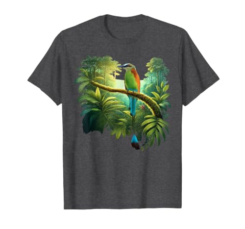 El Salvador Torogoz National Bird Salvadorian Pupusas Flag T-Shirt, Men, Dark Heather Grey, Small