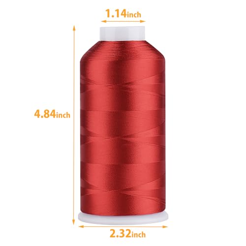 Image of Simthread Rayon Embroidery Thread 5500 Yards, 40wt 100% Rayon Viscose for Commercial and Domestic Machines - Red 1147