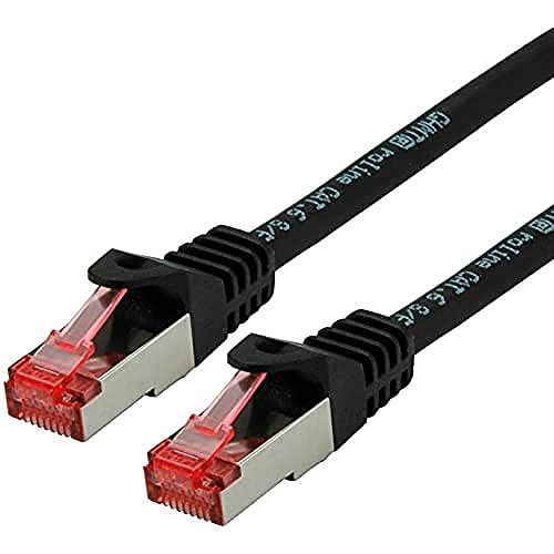 Roline S/FTP Patch cable Cat 6 Component Level LSOH, black, 0.5 m, 0.5m