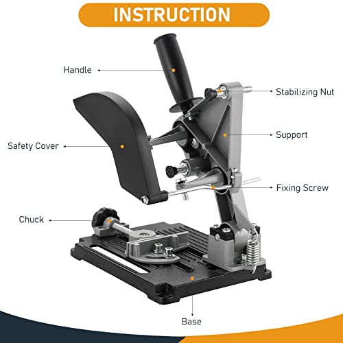 Atpeam Angle Grinder Stand Diy Grinder Holder Cutter Support Cast Iron Base Cutting Support Bracket Machine Multifunctional Bracket Holder Cutting Machine For 100/115/125Mm (4''-5'') Angle Mill #TOP1