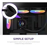 NZXT Kraken Elite 280 RGB- 280mm AIO CPU Liquid Cooler - Konfigurowalny, szerokokątny wyświetlacz LCD 2,36” do wyświetlania GIF-ów, obrazów, wskaźników wydajności - 2 x F140 RGB Core Fans - Czarny