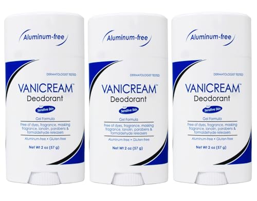 Vanicream Deodorant for Sensitive Skin, Aluminum-Free, Gel Formula, 2 oz, Fragrance-Free (Pack of 3)