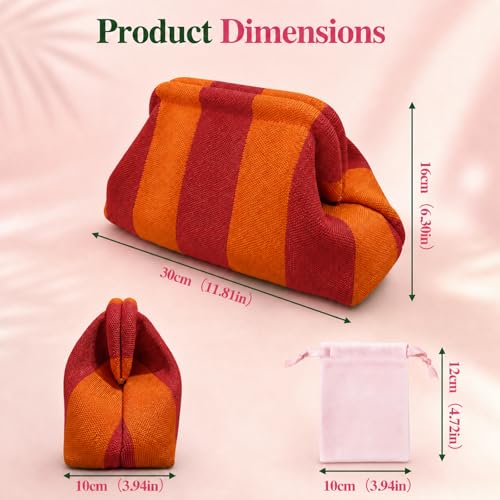 Ulvheti Mahjong Tile Bag for Women,11.81 x 6.30 x 3.94 inches (Orange and Purple, Thick Lines) — view 5
