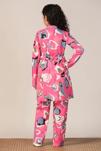 Image of Fashion Dream Girl's Rayon Abstract Printed Clothing Set|Co-ord Set|Casual Wear|Coordinate Outfit for Girls
