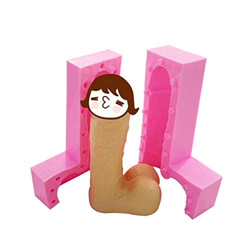 Wyd 3D Sexy Men's Genital Organs Silicone Molds Funny Sexy Penis Silicone Molds Sex Fun Fondant Creative Cake Making Molds Diy Candle Soap Making(Size:m) #TOP3