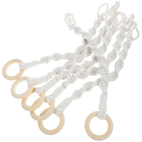AKOOSY Macramé Colgador para Plantas de Interior y Exterior Cuerda de Algodón Trenzada 6 Unidades Soporte Colgante Decorativo para Macetas Jardín Balcón y Terraza