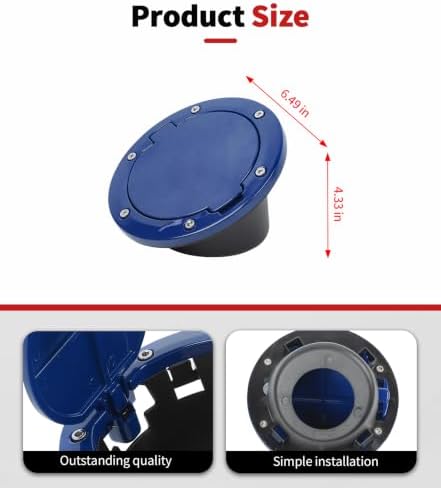 JWWY for JK Fuel Tank Cap Gas Cap Fuel Filler Petrol Tank Cover Protection Fit for Jeep Wrangler JK 2007-2017 Exterior Accessories Aluminum Alloy Blue（New Model） — view 3
