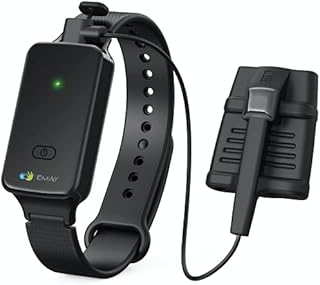 EMAY SleepO2 Wrist Pulse Oximeter with Silicone SpO2 Sensor | Bluetooth Sleep Oxygen Monitor Rechargeable for Continuous Blood Oxygen and Heart Rate Tracking | Free App with Overnight Report