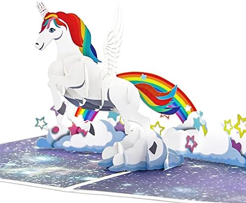 FONBAY 3D Pop Up Unicorn Greeting Card Popup Birthday Cards for Kids Mum Daughter Sister Women Anniversary Thank You Wedding, All Occasion Gifts for Her Boys Girls Niece Granddaughter(Unicorn)