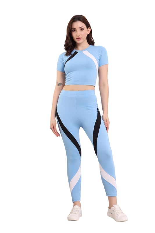Image of Tracksuit for Woman Round Neck Top & Bottom Set | Active Wear | Gymwear | Sports Suit for Girls /Womens