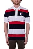 Marca: Tommy Hilfiger Tommy Hilfiger - Polo para hombre Colorblock de piqué blanco L