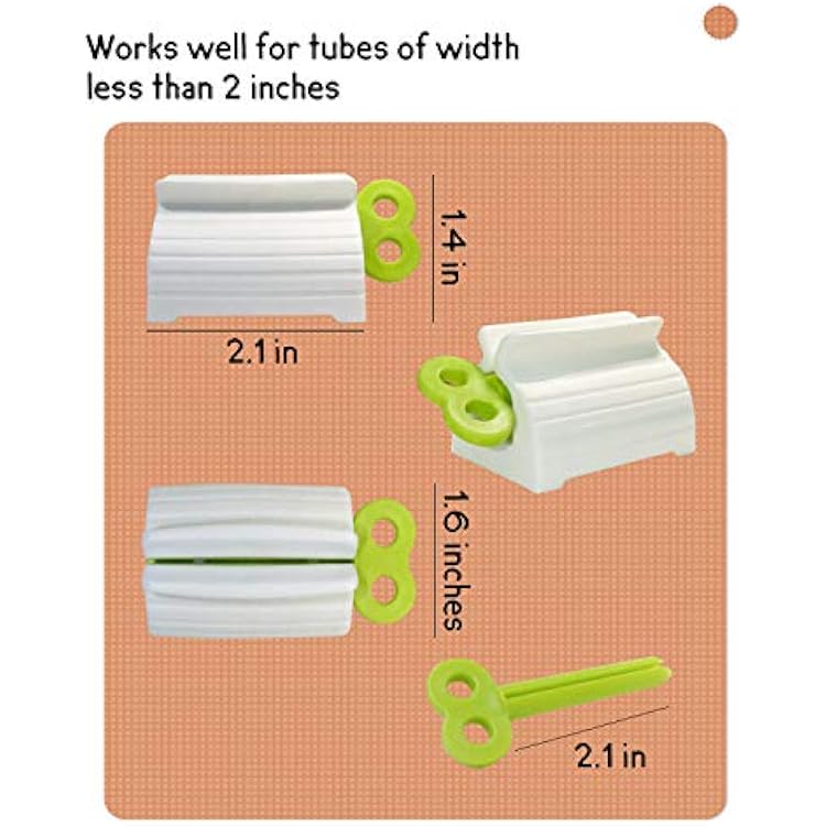 Toothpaste Squeezer, 6 Pcs Toothpaste Tube Squeezers, Multi-Purpose Toothpaste Dispenser, Rolling Toothpaste Holder Stand by MoHern