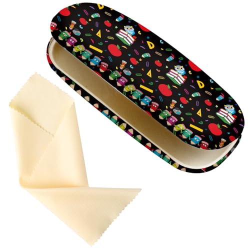 Image of Glasses Case Hard Shell,Portable Protective Eyeglasses Case, Eyeglass Holder Box with Cleaning Cloth,for Women Men