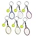 Produktbild Missmore Tennisschläger Schlüsselbund Sport Stil Tennisball Schlüsselanhänger Großes Tennis Geschenk für Sportliebhaber, 6-Farben-Set