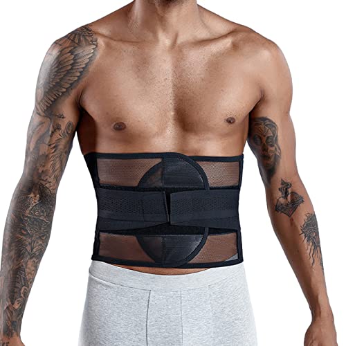 Chyjoey Men's Slimming Waist Trainer Waist Support - Breathable Girdle Shapewear Adjustable Belly Band Workout Black #TOP5