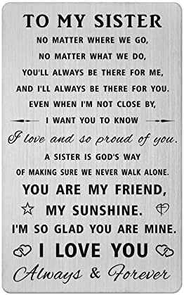 Alotozo Thank You For Being My Sister Wallet Card - Stainless Steel Engraved Keepsake For Birthday, Christmas, Or Just Because - View #4