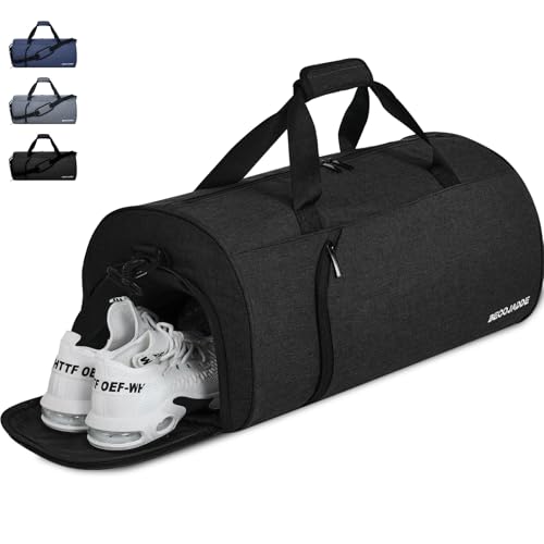 BECOJADDE Sporttaschen für Damen und Herren, 35L Reisetasche Duffel Bag Übernachtungstasche mit Schuhfach & Nassfach, wasserdichte Handgepäcktasche für Sport, Fitnessstudio, Schwimmen