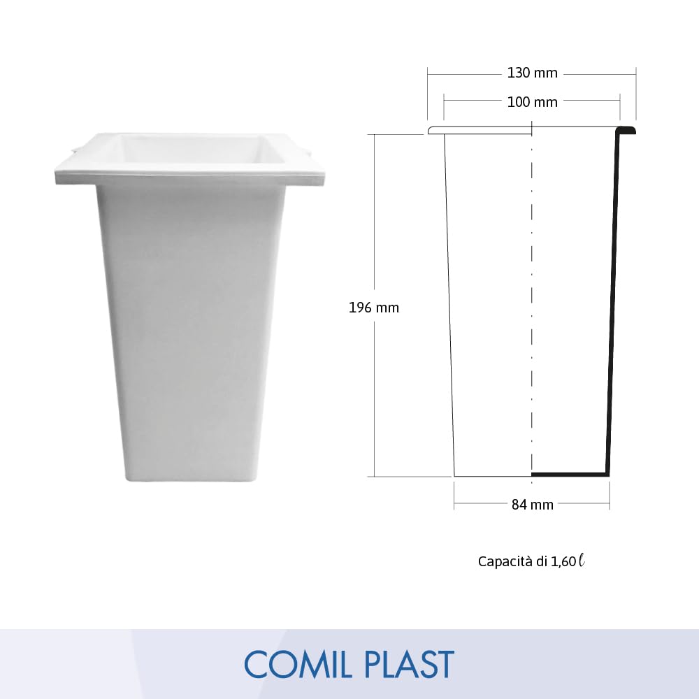 Comil Plast porte-fleurs en plastique blanc pot cimetière 9 x 18 cm