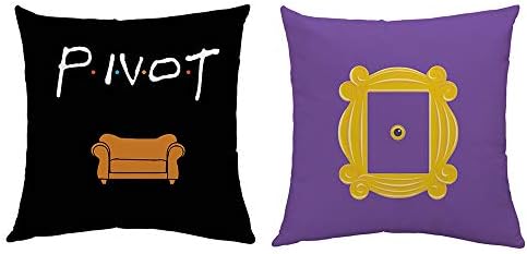 Pillow Case 1818 inch Frame Yellow Peephole Handmade Door Frame-Central Perk Coffee Time Souvenir Pillow Cover for Fans