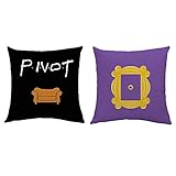 Pillow Case 1818 inch Frame Yellow Peephole Handmade Door Frame-Central Perk Coffee Time Souvenir Pillow Cover for Fans