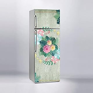 Buzdolabı Sticker Kaplama Dolap Kaplama Etiketi 3D Tropikal Çiçekler