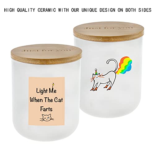 Lihome Cat Lover Gifts For Women - Cat Gifts For Cat Lovers, Odor Eliminating Candle, Candles For Home Scented, Handmade Ceramic Jar 11.5Oz Natural Soy Wax(Lavender) #TOP2