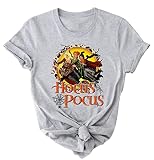 VKEGNIO Sanderson Sisters Cute T Shirt Halloween Graphic Tee Women It's Just A Bunch of Hocus Pocus