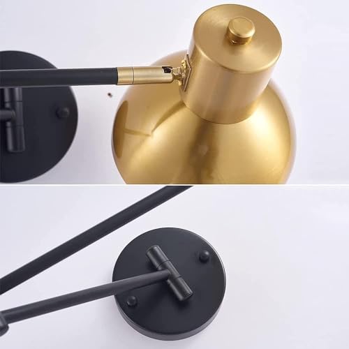 Lampe Murale Vintage Rotative à 2 Bras Longs Extensibles pour Intérieur Rétro