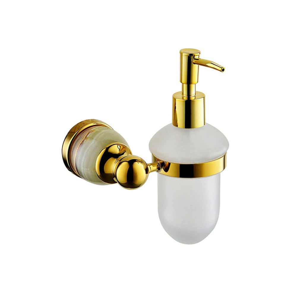 Hardware Bathroom Accessories Hotel Engineering Bathroom Rack Set Full Copper soap Dispenser Single Cup Titanium Towel Rack Set,Titanium Gold,Soap Dispenser