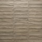 Tenedos Matte Beige Porcelain Subway Tile – 2'x8' Wall and Floor, Backsplash for Kitchen, Bathroom, Shower, Fireplace Accent - Great for Restaurant Hotel Cafe Spa (1 Piece)