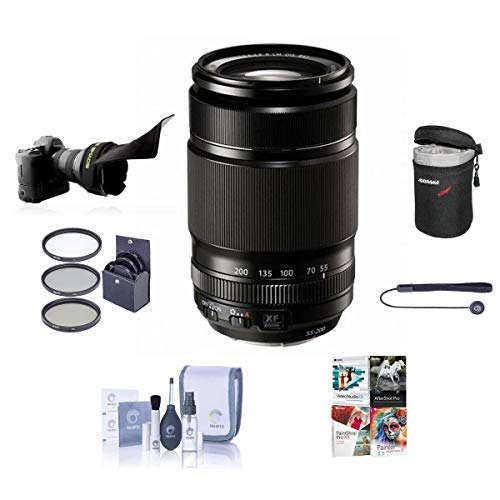 Fujifilm Xf 55-200Mm F/3.5-4.8 R Lm Ois Lens, Bundle With Prooptic 62Mm Filter Kit, Lens Case, Cleaning Kit, Lens Cap Tether, Flex Lens Shade, Pc Software Kit #TOP5