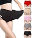 NINGMI Culotte Femme Coton Stretch Slips Taille Haute Ventre Plat sous-vêtements Doux Culotte Gainante Lot de 5 - 5 Couleur - Taille L