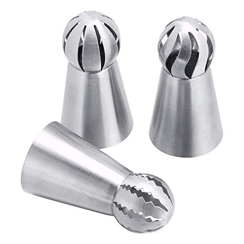 Ehooyau Stainless Steel Piping Tips Set With 3 Ball Nozzle Flower Designs - Perfect For Decorating Cakes, Cupcakes, Cookies, And Pastries #TOP2
