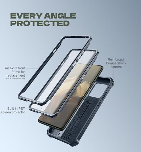 Dexnor for Motorola Moto Edge 2025 Case, [2 Front Frame] [Built-in Magnetic Slide Camera Cover & Kickstand] Heavy Duty Protection Shockproof Phone Case with Screen Protector, 6.7 inch Navy Blue by Dexnor - Used condition - Image 5