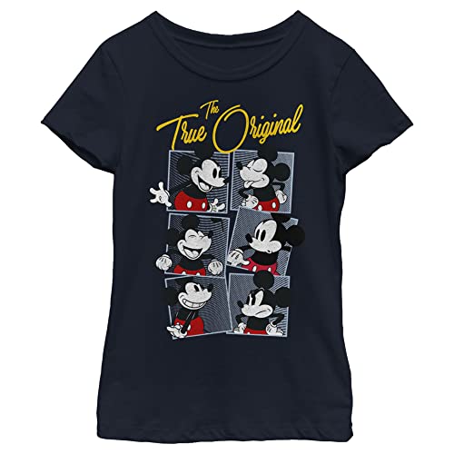 Vêtement Disney Mickey fille XS bleu marine col rond manches courtes en coton