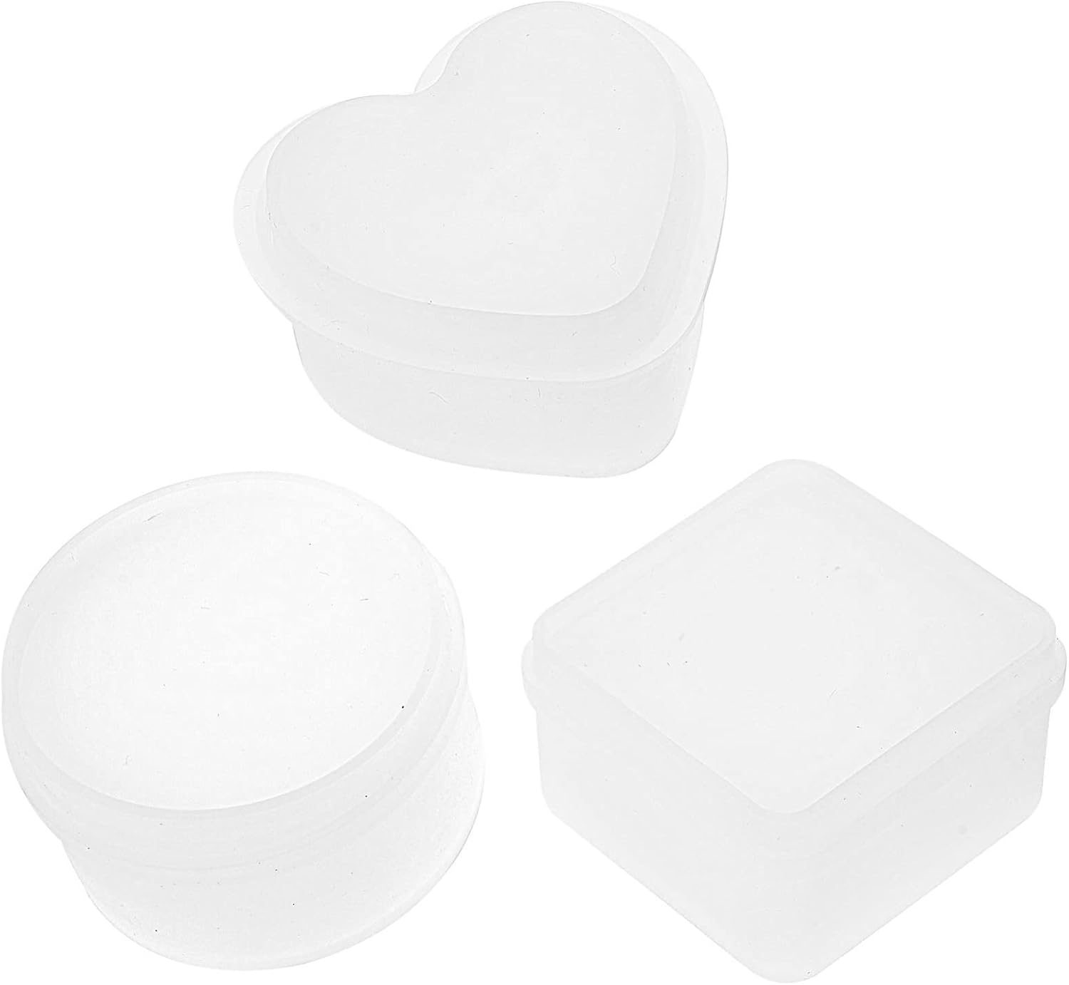 3 Sets Jewelry Box Resin Molds Heart Silicone Resin Square Round Shape for Storage Box Making