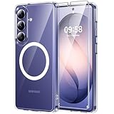 TAURI für Samsung Galaxy S26 Hülle mit Panzer Schutz Glas Folie, Kompatibel mit MagSafe, Schutz nach Militärstandard, [Anti-Vergilbung] Stoßfest Magnetisch Handyhülle - Durchsichtig